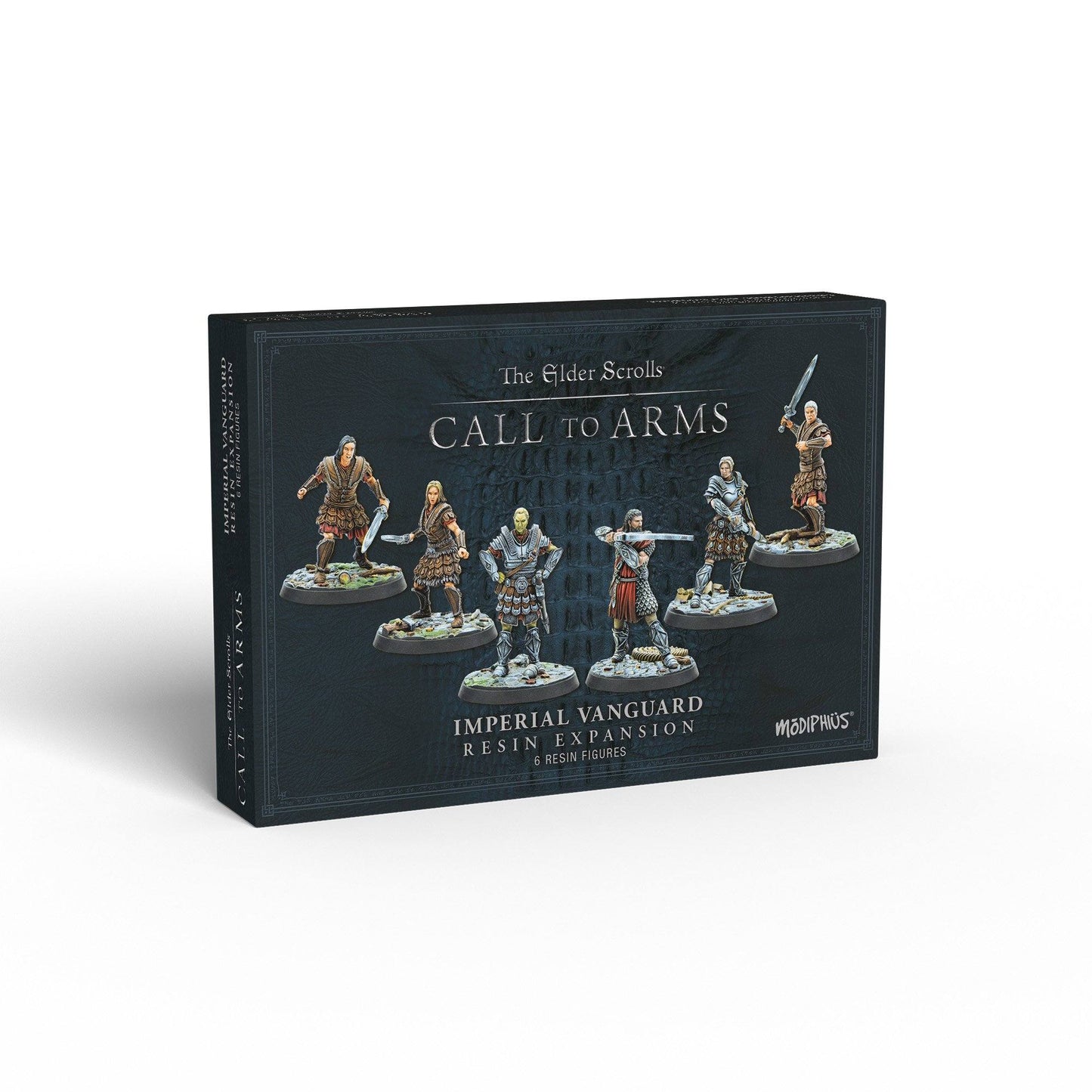 The Elder Scrolls: Call to Arms Imperial Vanguard expansion box with six painted resin figures