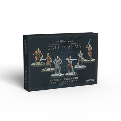 The Elder Scrolls: Call to Arms Imperial Vanguard expansion box with six painted resin figures