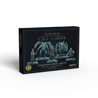 Box displays 5 resin figures: 2 winged monsters, 3 humanoids