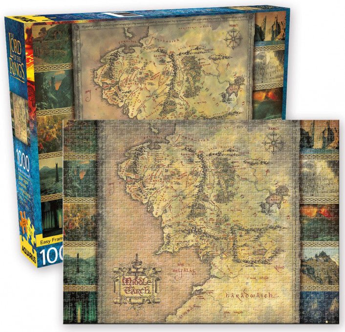 Aquarius - The Lord of the Rings Middle Earth Map 1000 Piece Jigsaw - Good Games