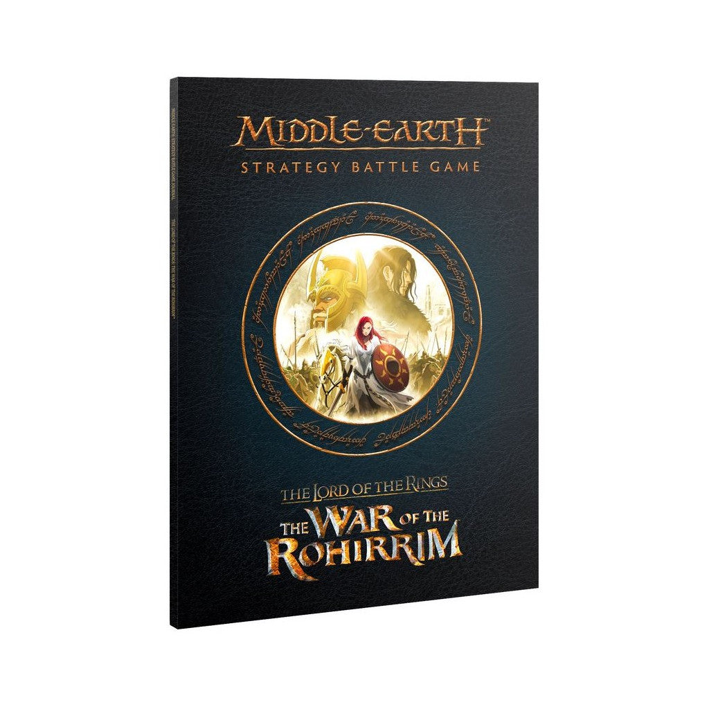The Lord of the Rings: The War of the Rohirrim Strategy Battle Game rulebook cover with Rohan warriors