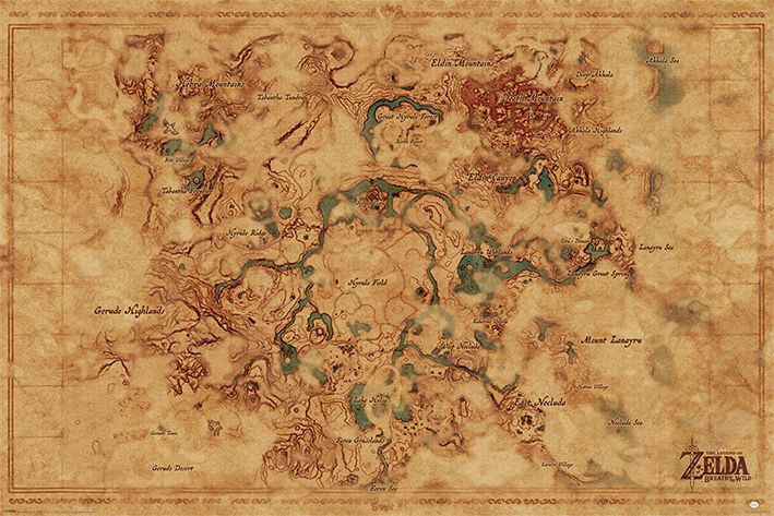 The Legend Of Zelda - Map Of Hyrule Poster - Good Games