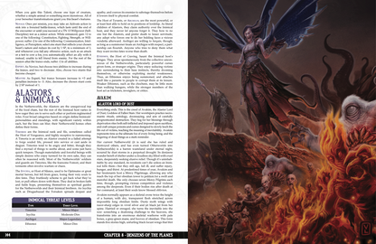 A winged goddess with outstretched hands presides over a fiery hellscape of tormented souls and grotesque creatures