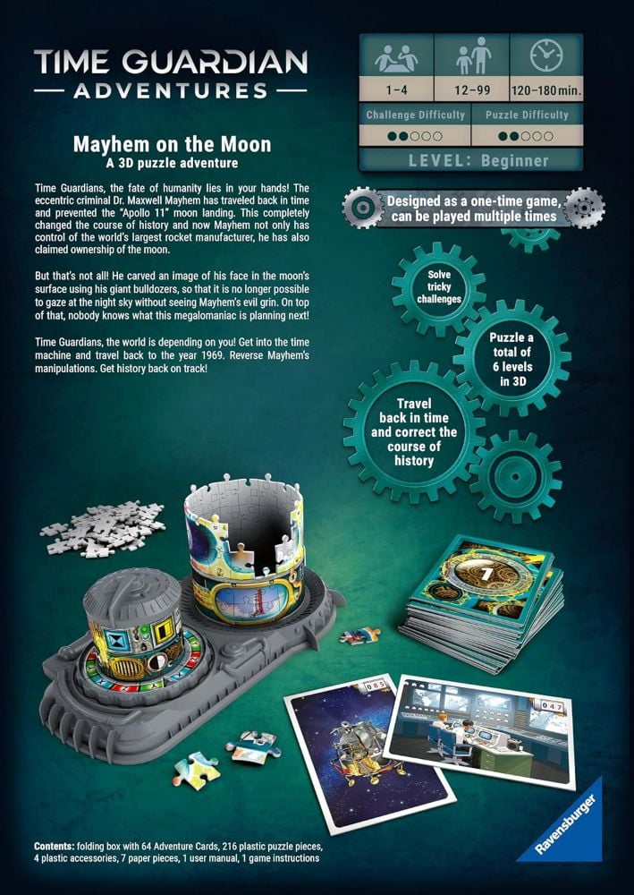 Ravensburger - Time Guardian Mayhem on the Moon 216 Piece Jigsaw - Good Games
