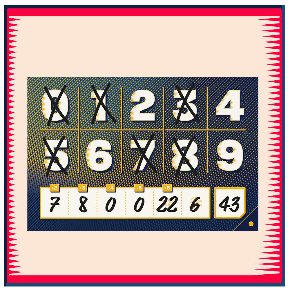 Gameplay tutorial image highlighting player moves and card selection in The Number Game