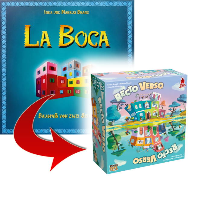 Transparent 3D render of Recto Verso box showing title and branding