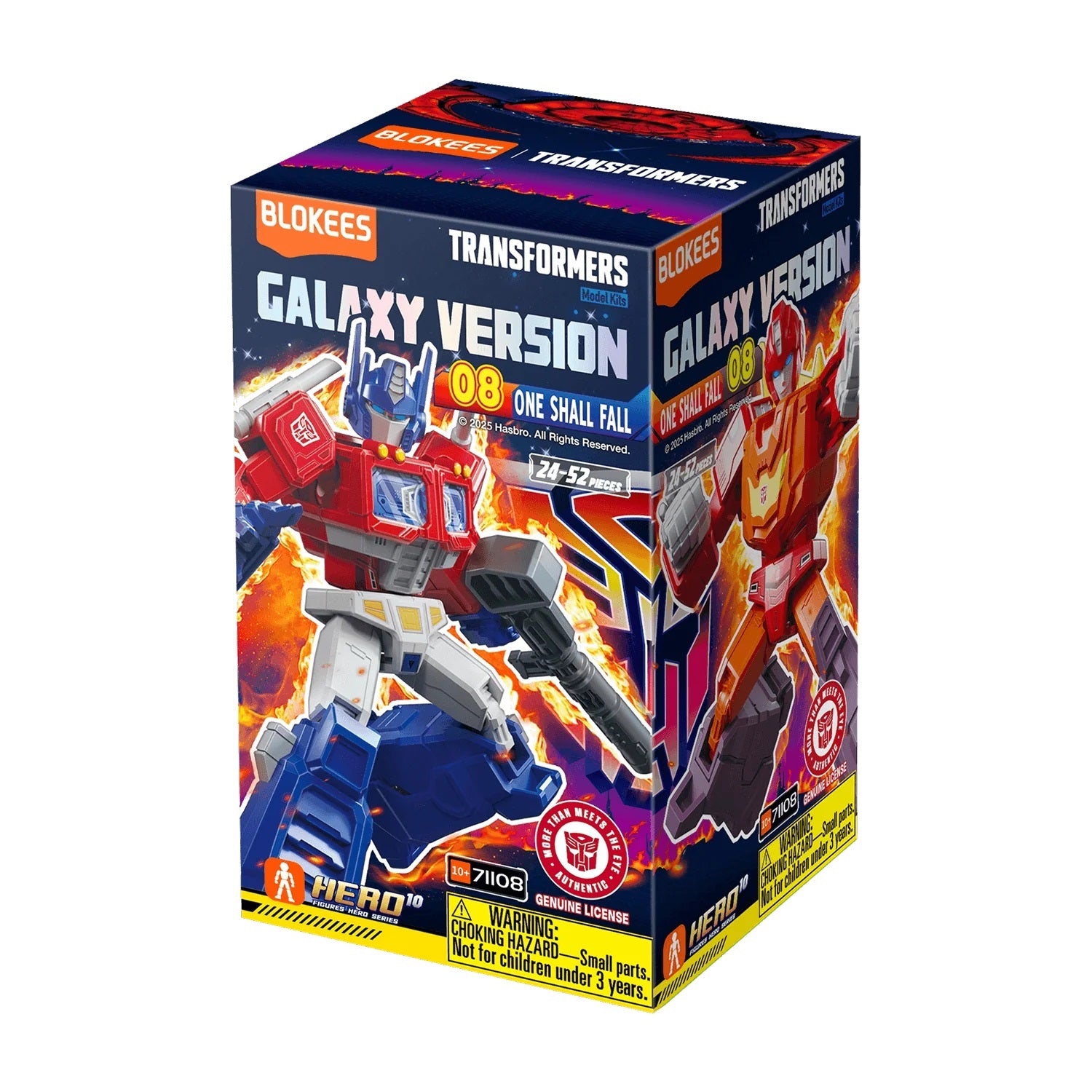 BloKees Transformers model kit box, Galaxy Version, featuring Optimus Prime on the front
