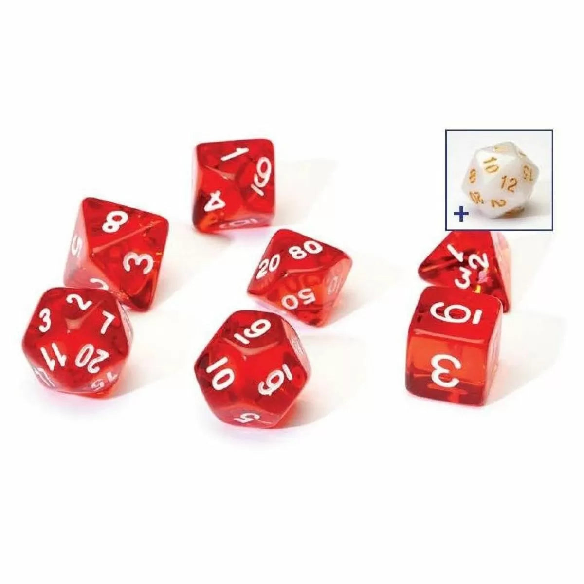 Sirius Dice Translucent Red Resin Dice Set 7 - Good Games