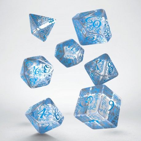 Q Workshop - Elvish Translucent & Blue Dice Set (7) - Good Games