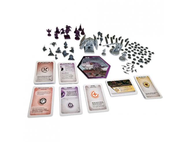 Gameplay setup of Tsukuyumi: Full Moon Down Base Game with multiple factions on the board