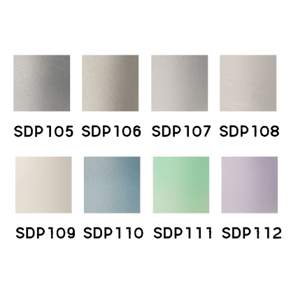 Eight square paint swatches from the Scale 75 Drop and Paint Tubular Bells Paint Set display various colors with product codes