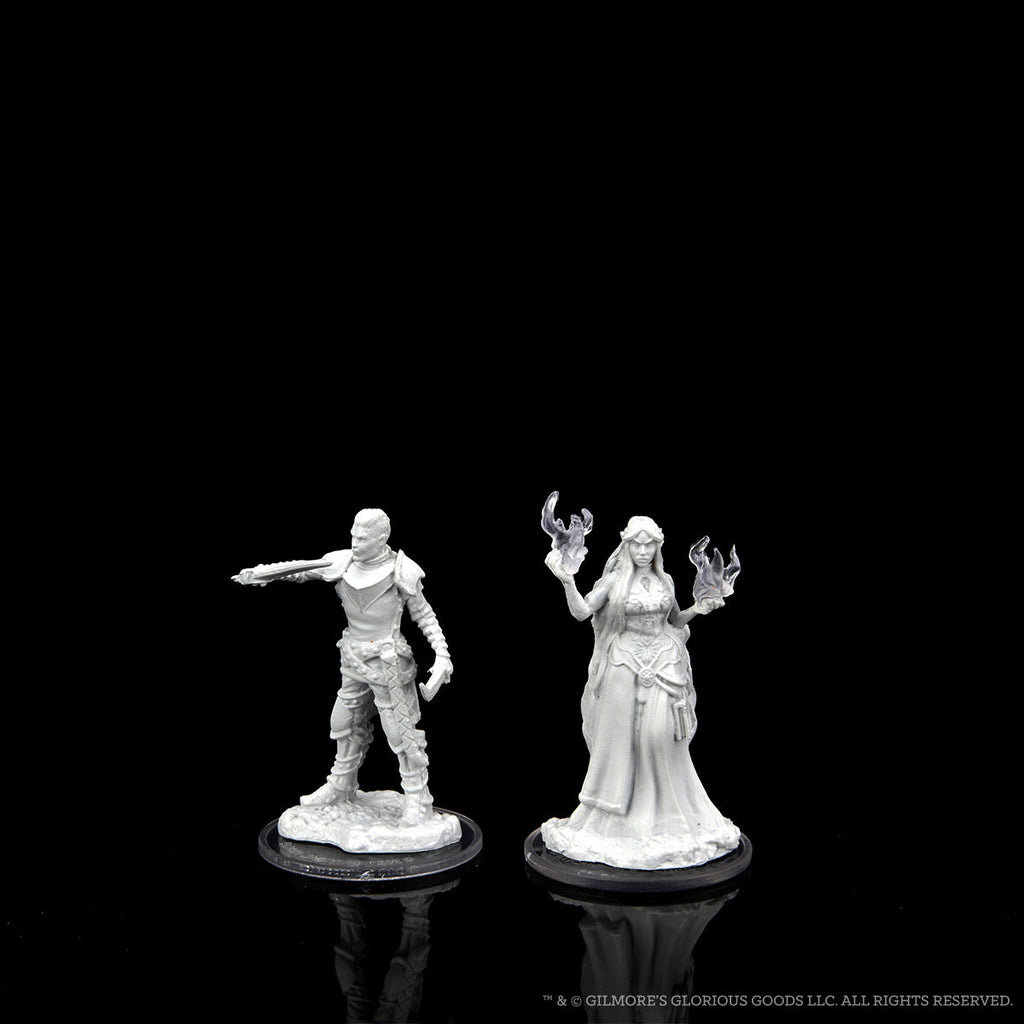 Critical Role Wave 2 - Turst Militia Swordsman &amp; Lyrengorn Holy Priest Unpainted Miniatures - Good Games