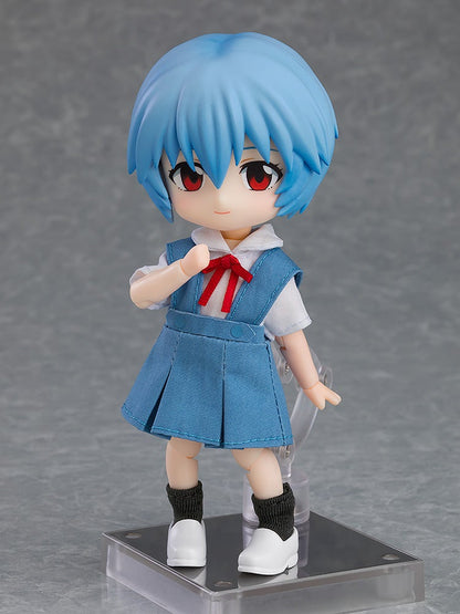 Nendoroid figure of Rei Ayanami from Evangelion in a blue uniform dress
