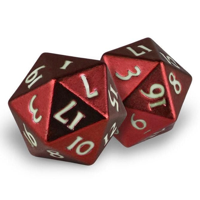 Gaming Accessories Heavy Metal D20 2-Dice Set Red