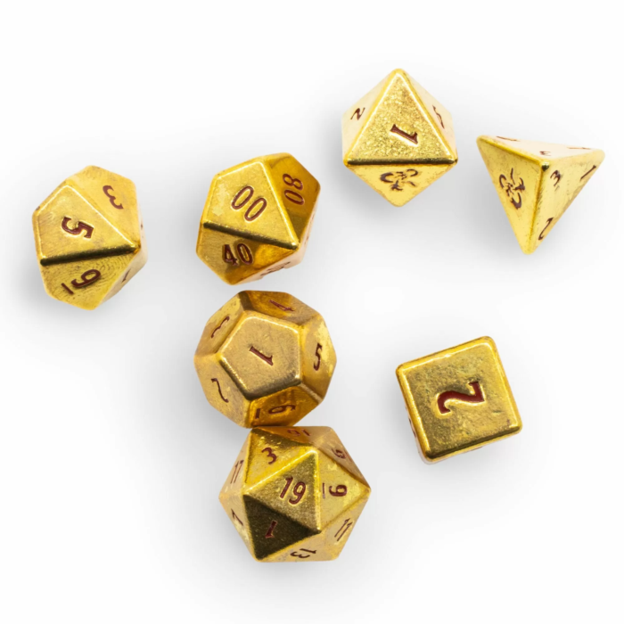 Dungeons & Dragons 50th Anniversary Heavy Metal Dice Set (7 Dice Set) - Good Games
