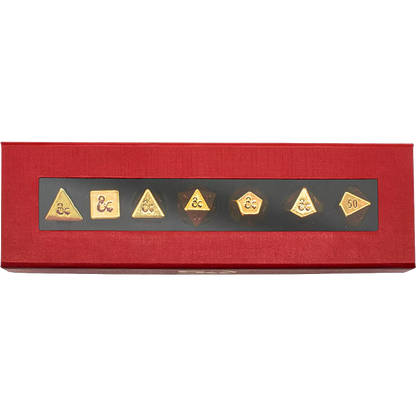Dungeons & Dragons 50th Anniversary Heavy Metal Dice Set (7 Dice Set) - Good Games