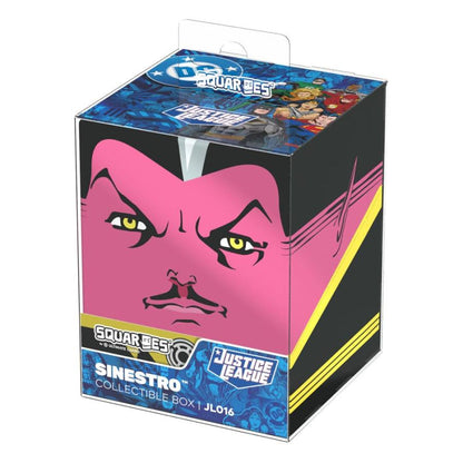 SQUAR.ES Justice League collectible box featuring a stylized pink portrait of Sinestro