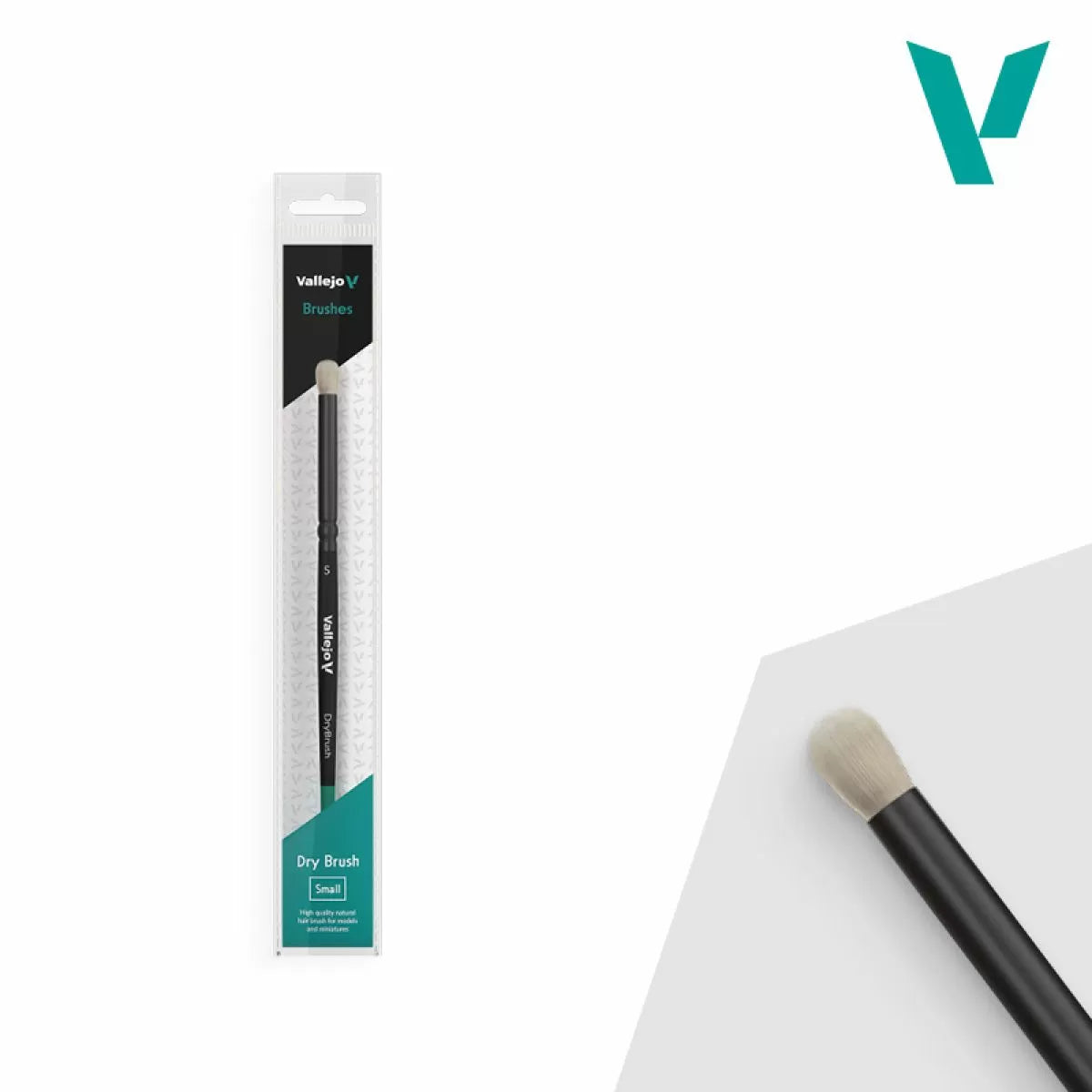 Vallejo Brushes - Dry Brush - Natural Hair Dry Brush Small - Good Games