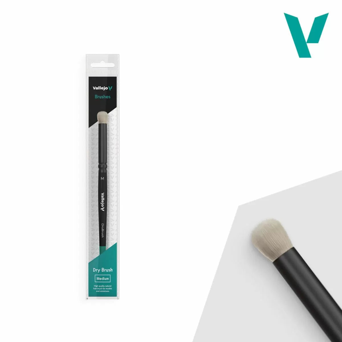 Vallejo Brushes - Dry Brush - Natural Hair Dry Brush Medium - Good Games