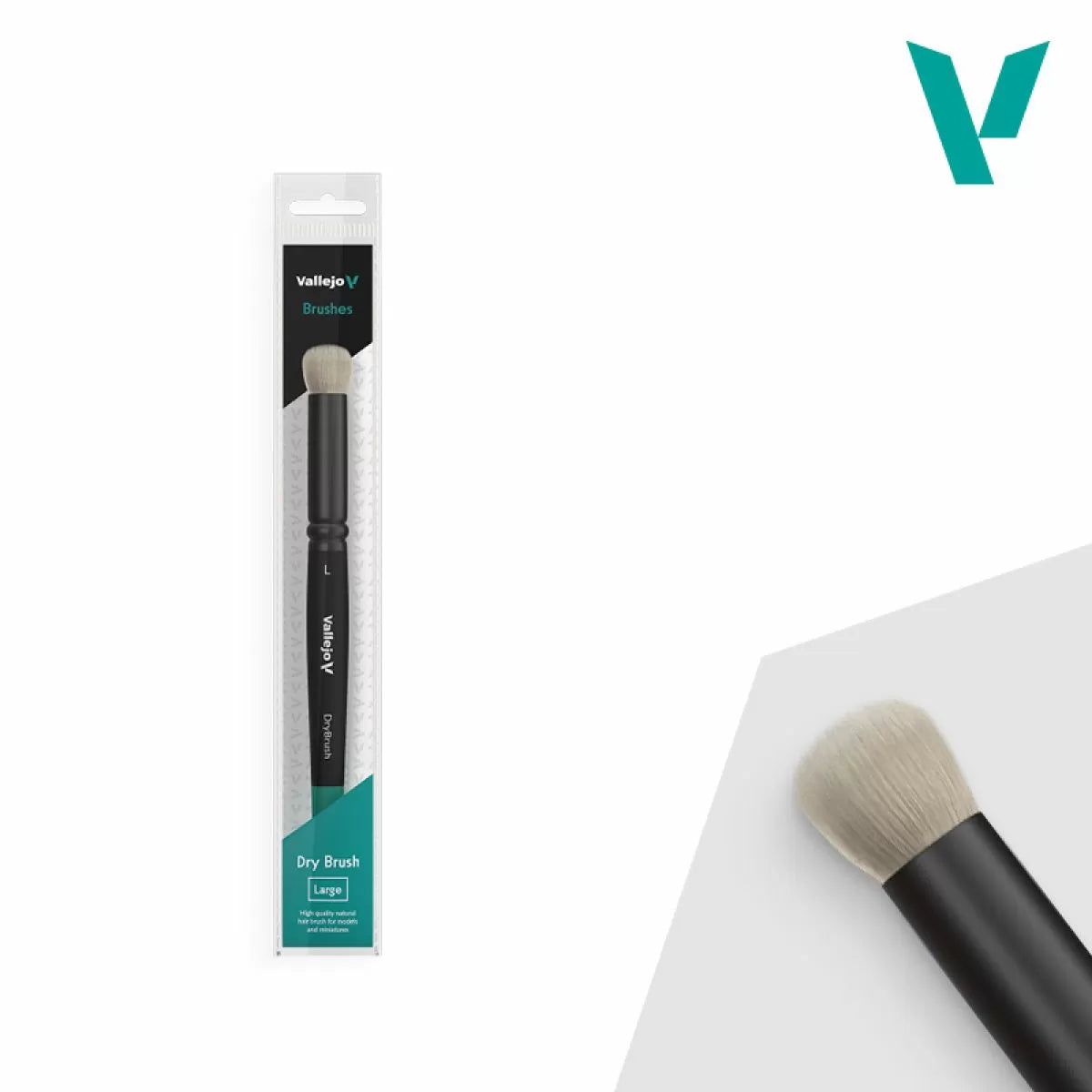 Vallejo Brushes - Dry Brush - Natural Hair Dry Brush Large - Good Games