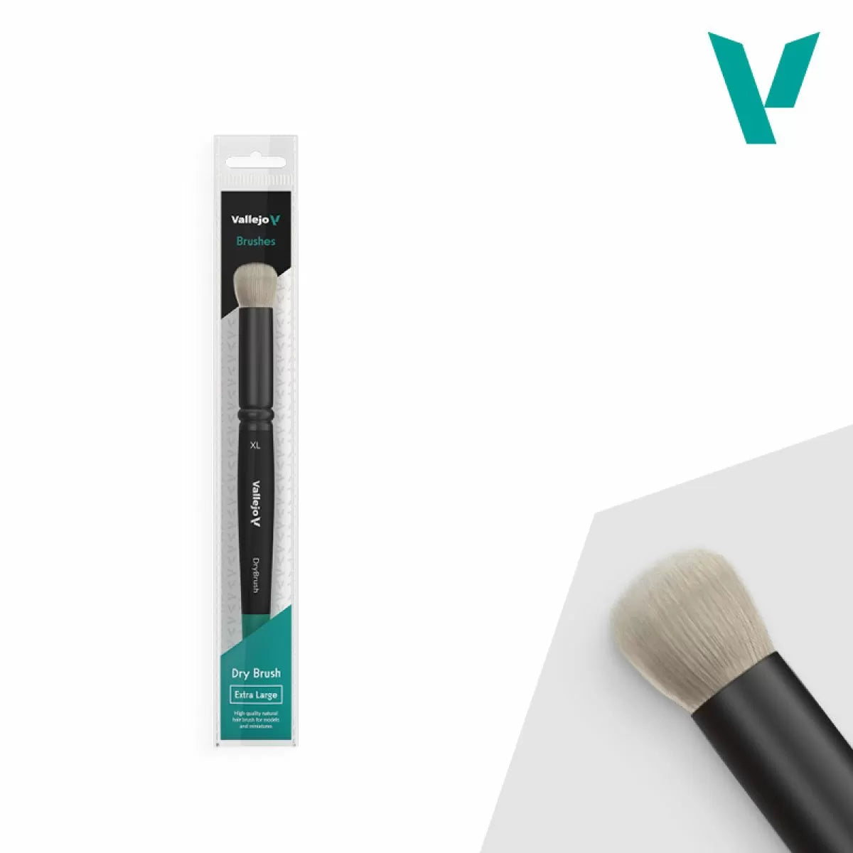 Vallejo Brushes - Dry Brush - Natural Hair Dry Brush Extra-Large - Good Games