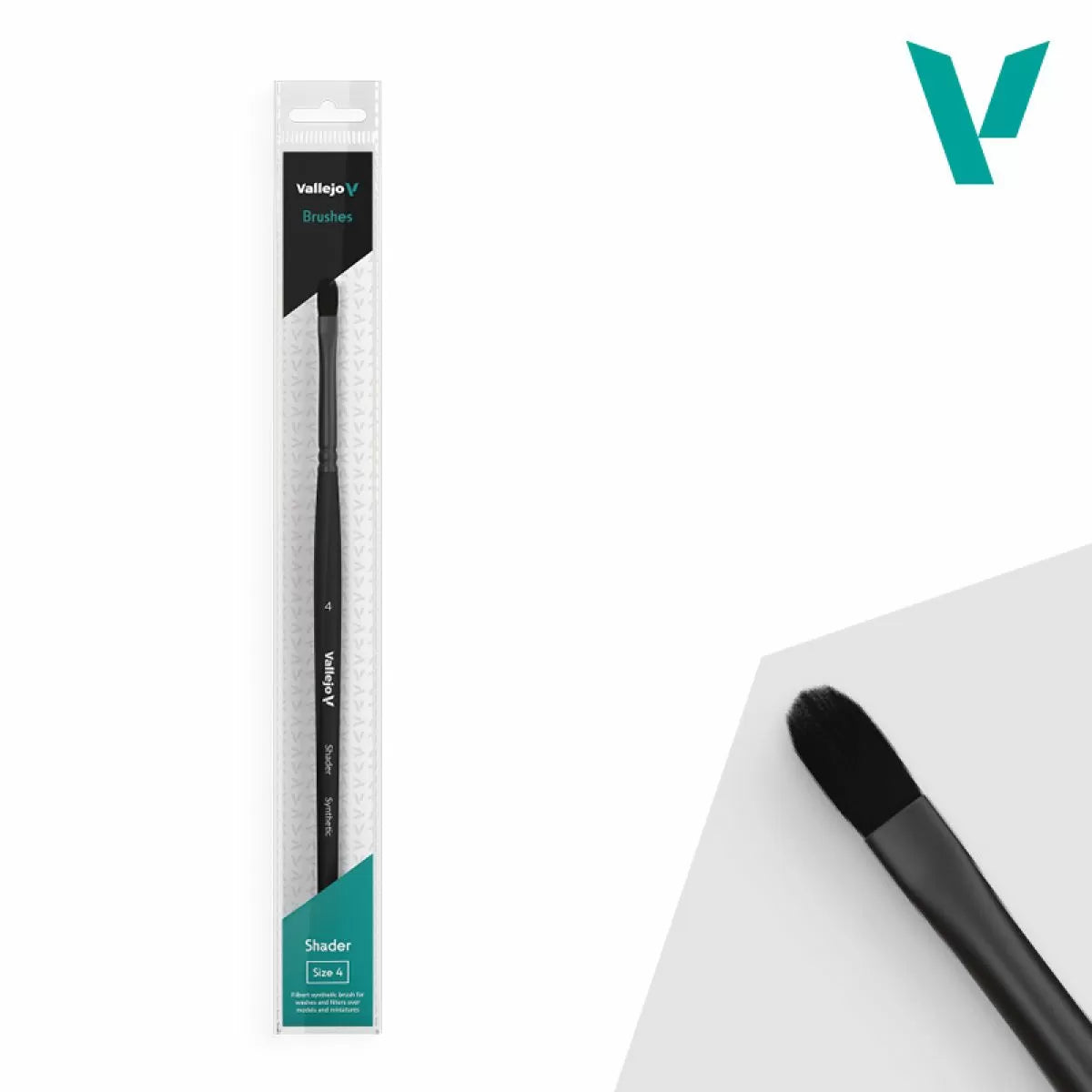 Vallejo Brushes - Shader - Filbert Shader Flat Synthetic Brush No. 4 - Good Games