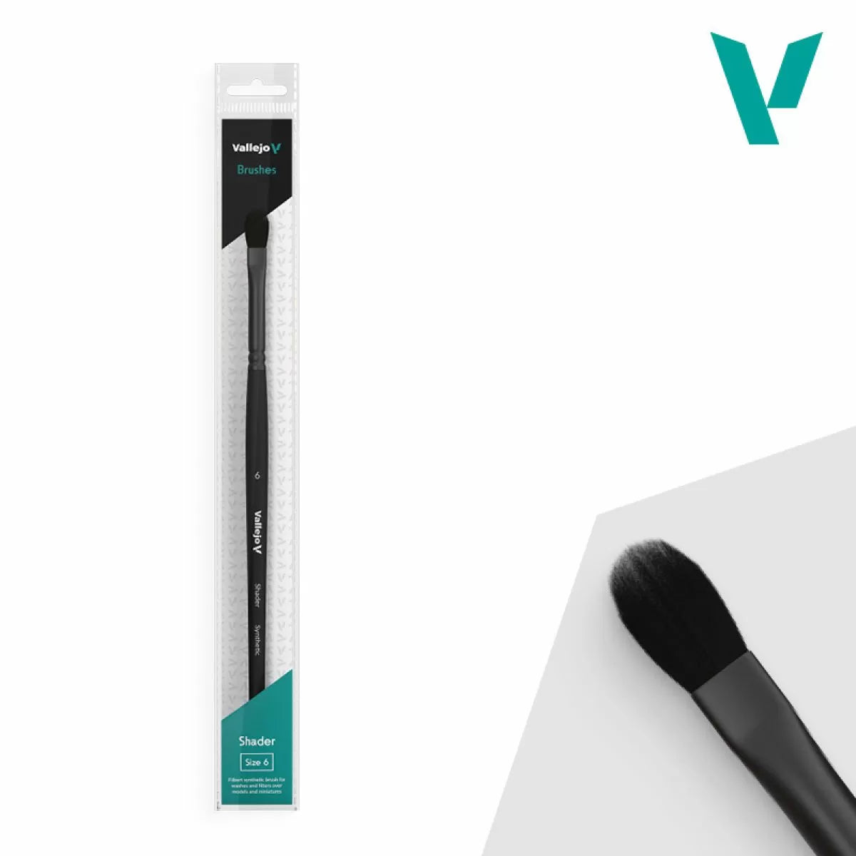 Vallejo Brushes - Shader - Filbert Shader Flat Synthetic Brush No. 6 - Good Games