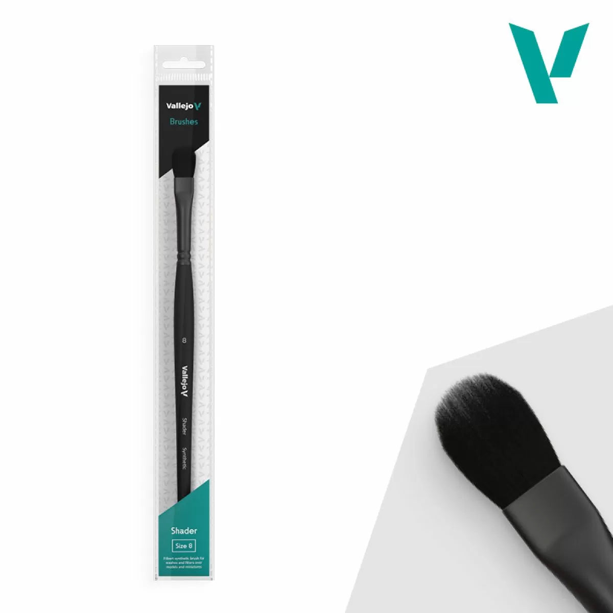 Vallejo Brushes - Shader - Filbert Shader Flat Synthetic Brush No. 8 - Good Games