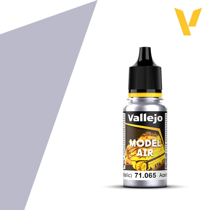 Vallejo Model Air Acrylic Airbrush Paint 18ml - Steel - Good Games