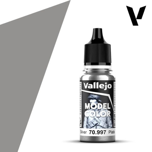 Vallejo Model Colour - Metallic Silver 18ml Acrylic Paint (AV70997) - Good Games