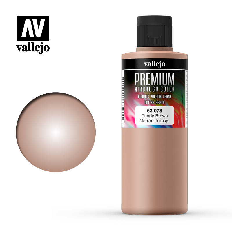 Vallejo Premium Acrylic Airbrush Paint 200ml - Candy Brown - Good Games