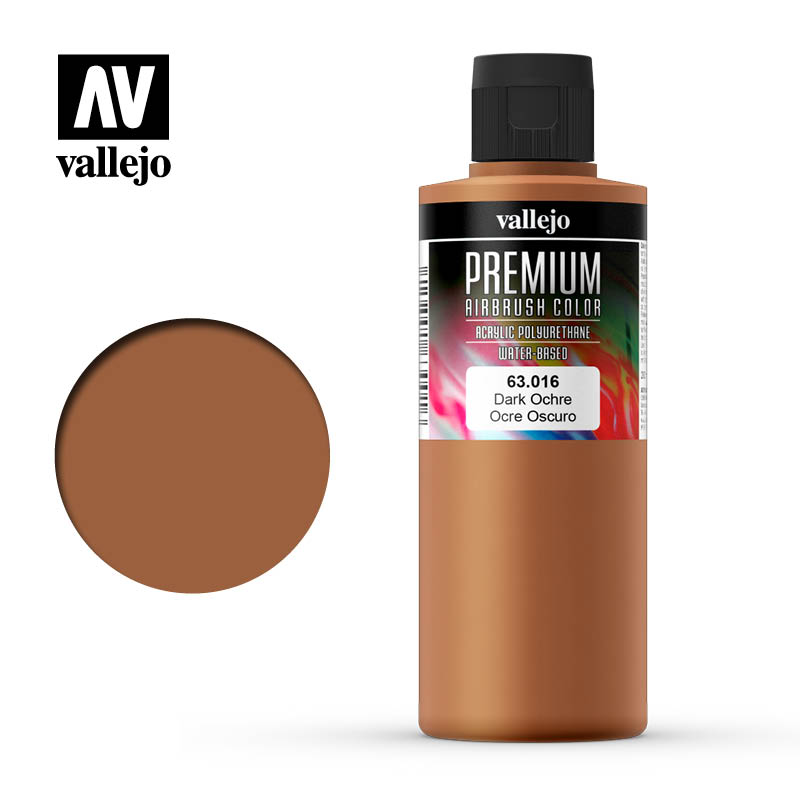 Vallejo Airbrush Premium Colour 200ml - Dark Ochre - Good Games