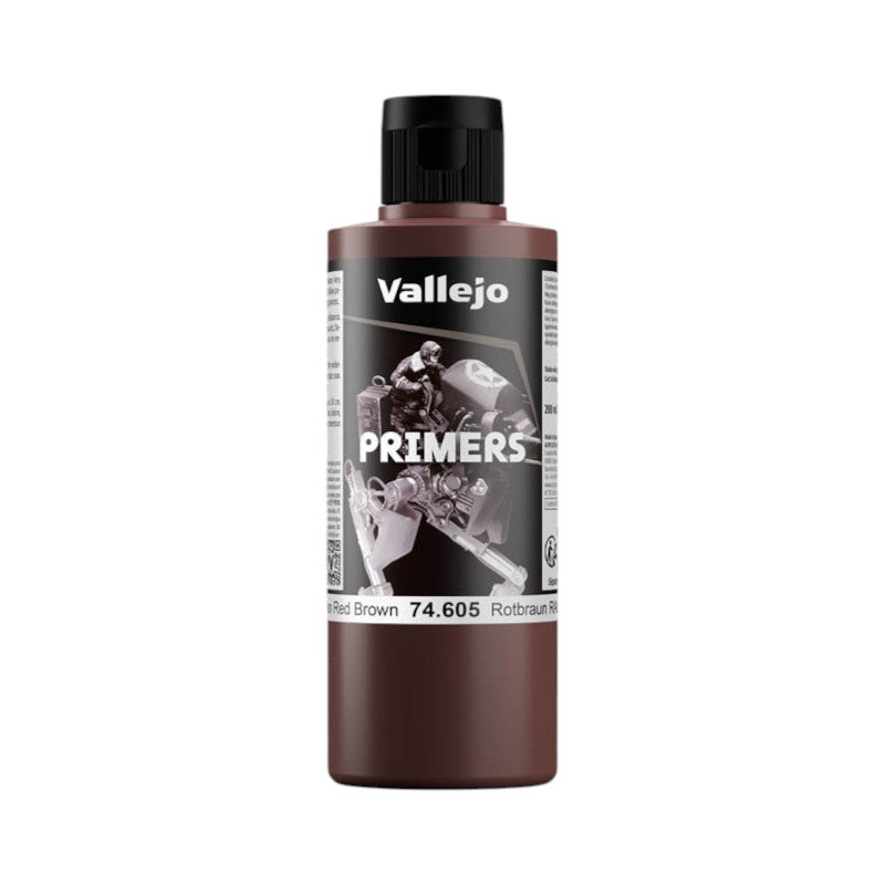 Vallejo German Red Brown Primers in a brown bottle with a black cap