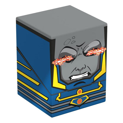 Darkseid themed storage box with a grimacing face firing red Omega Beams from his eyes