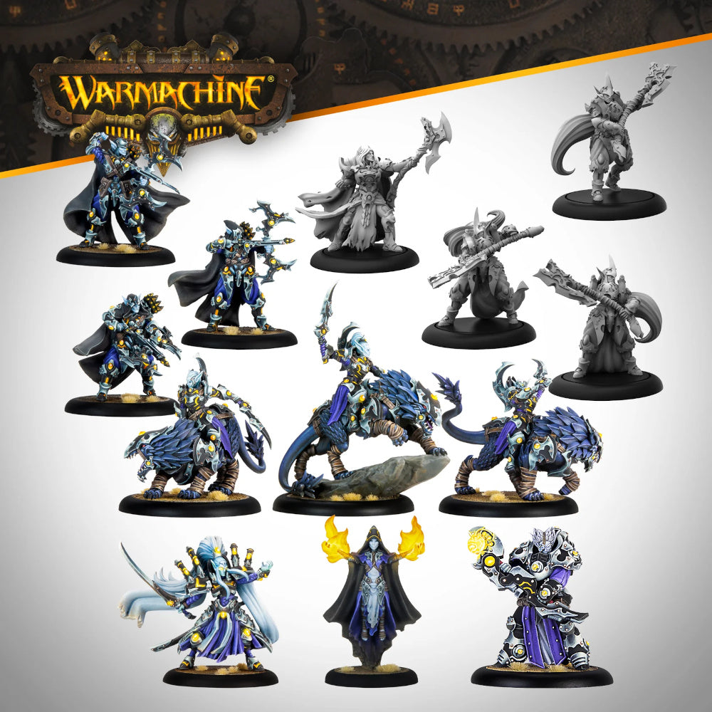Warmachine miniatures: A collection of painted and unpainted fantasy warriors and creatures