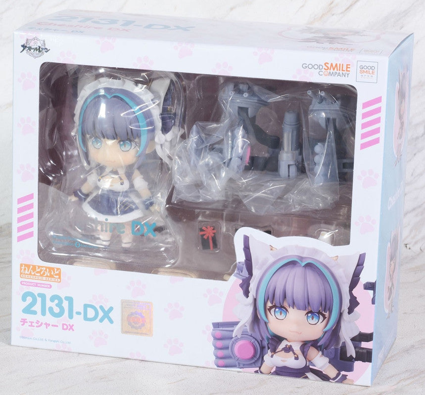Nendoroid 2131-DX Cheshire from Azur Lane in clear window box with included accessories