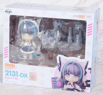 Nendoroid 2131-DX Cheshire from Azur Lane in clear window box with included accessories