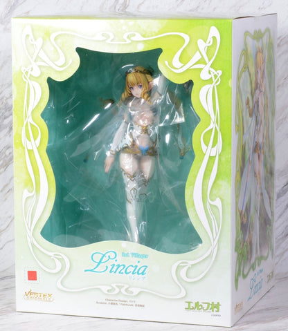 Vertex Originals Elf Village 3rd Villager Lincia figure in opened window box showing white and gold outfit