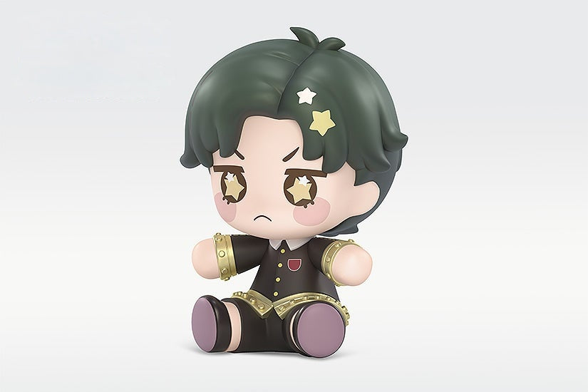 Chibi Damian Desmond figure from Spy x Family with dark green hair and gold star accents wearing a black and gold uniform