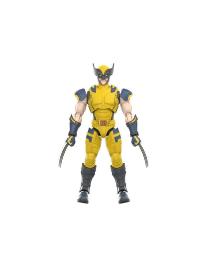 Wolverine action figure in yellow and blue suit with extended claws