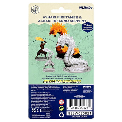 WizKids Critical Role Unpainted Minis: Ashari Firetamer and Inferno Serpent Miniature (WK90476) - Good Games