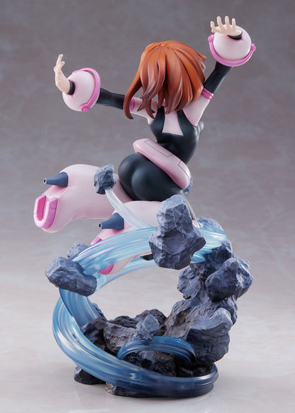 Rear view of the Ochaco Uraraka 1:8 scale figure highlighting her helmet and floating effect