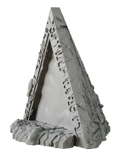 Terrain Crate Death World Crater Gate, gray stone with carved details