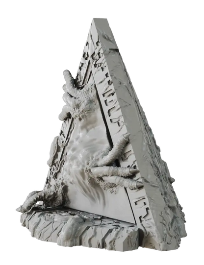 Terror from beyond terrain, grey resin, jagged rocks and monstrous arms reaching out