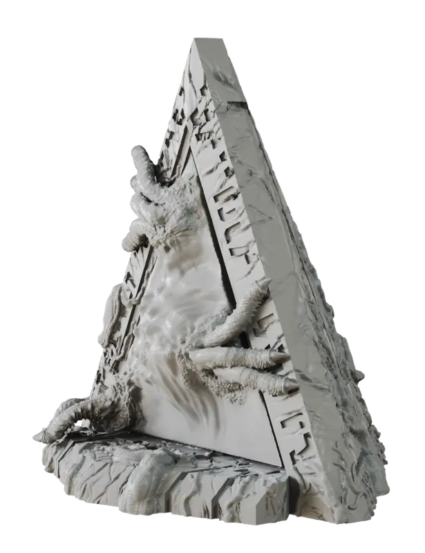 Terror from beyond terrain, grey resin, jagged rocks and monstrous arms reaching out