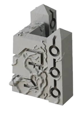 Terrain Crate Death World objective terrain with carved symbols and vines
