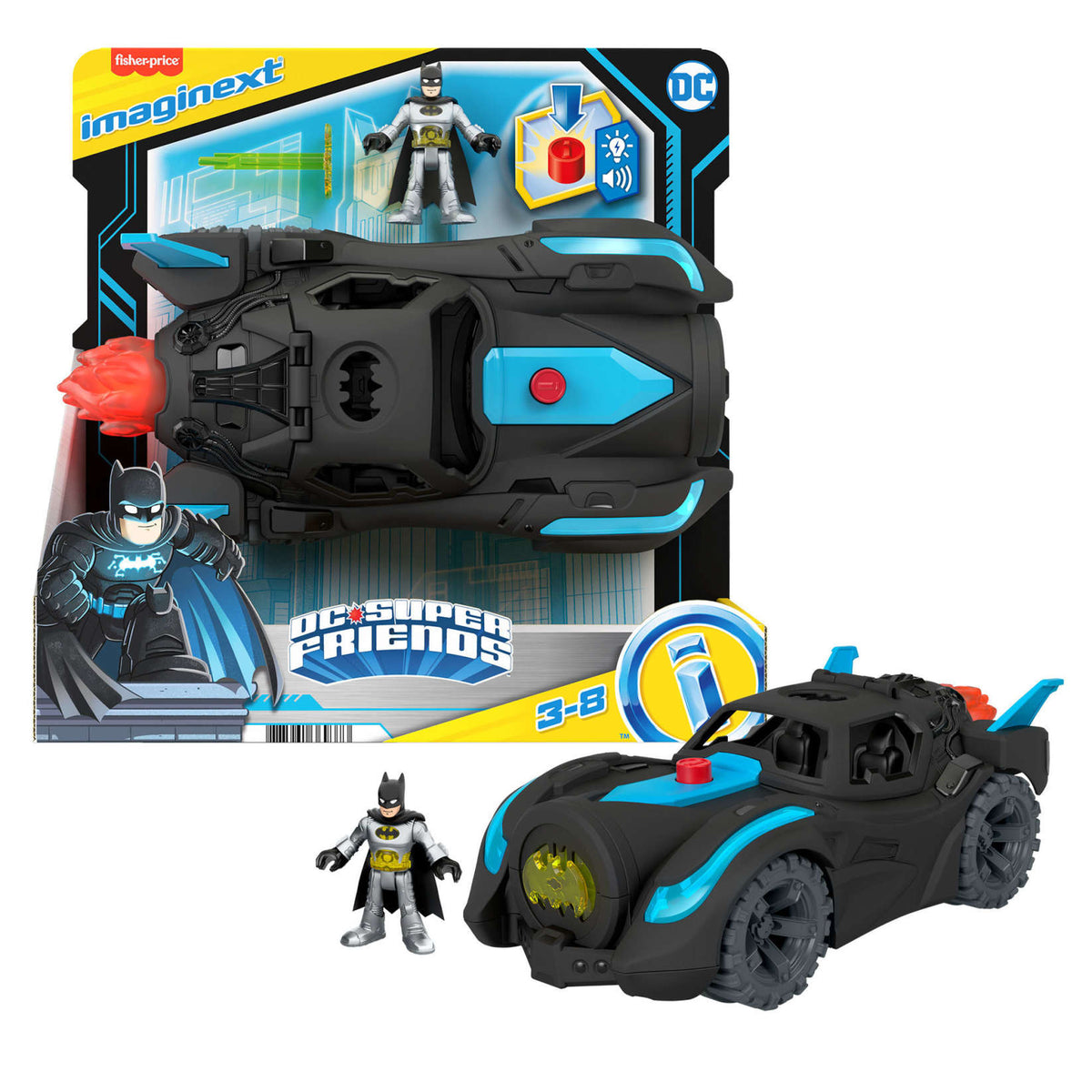 Fisher-Price - Imaginext DC Super Friends Lights &amp; Sounds Batmobile F22 - Good Games