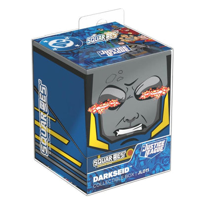Darkseid Squar-es collectible box, featuring the villain's face firing red Omega Beams