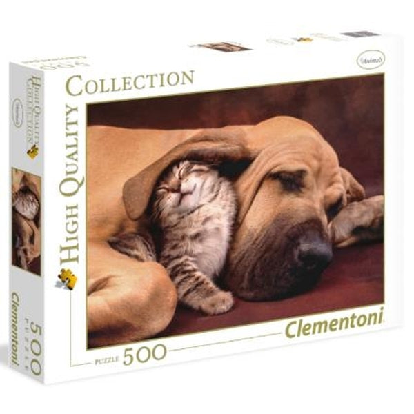 Clementoni - Cuddles (Dog &amp; Kitten) 500 Piece Jigsaw