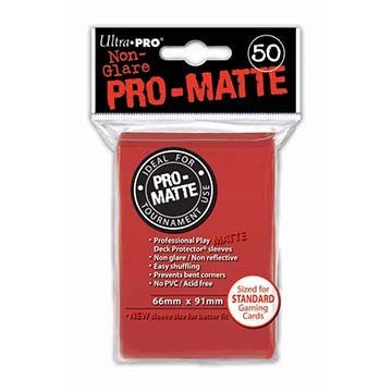 Sleeves Non-Glare Pro-Matte Standard Red 50 Ct.
